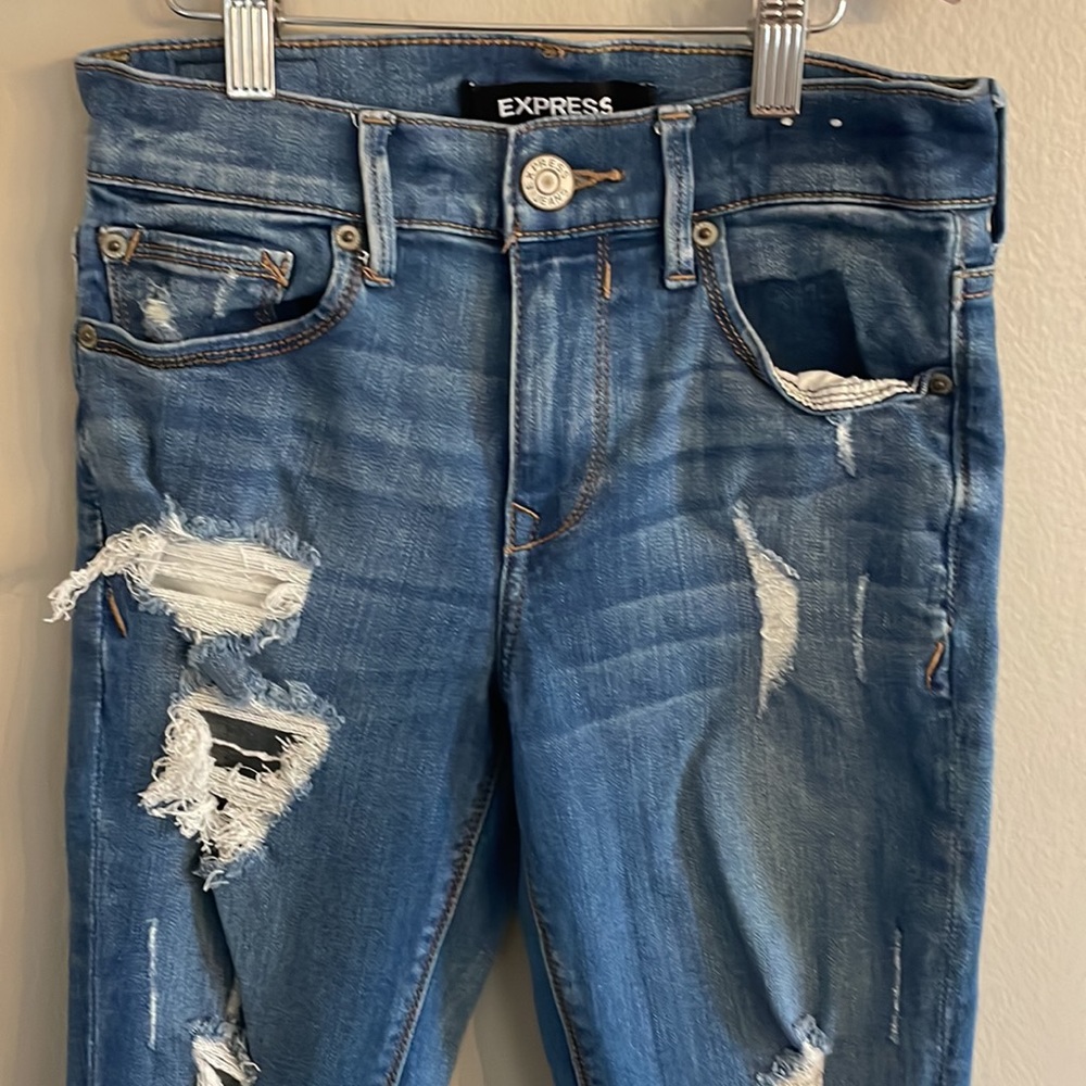 Express Diatressed Performance Stretch Ankle Legg… - image 2